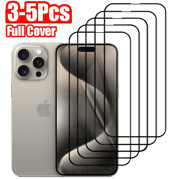 3-5 st helskärmsskydd för iPhone 15 14 13 12 11 Pro Max skyddsglas för iPhone X XR XS Max härdat glas film för iPhone X XS