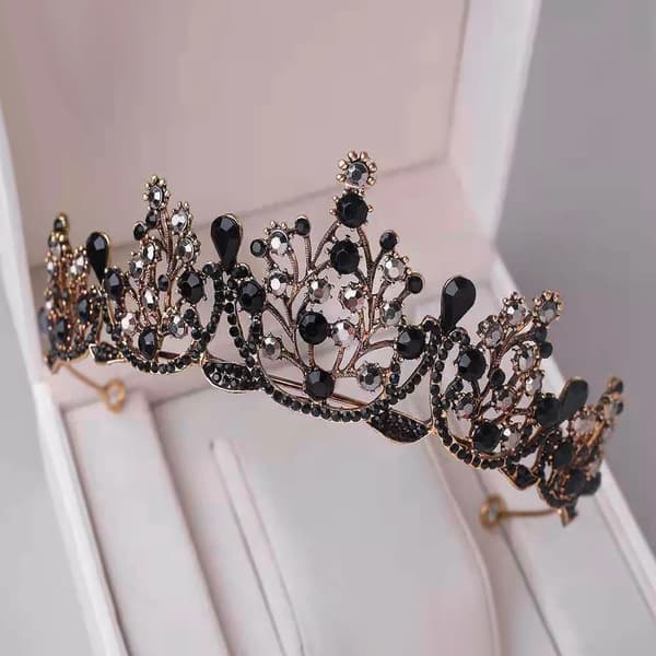 Prinsesskristalltiaror Strass Hårband SILVER-FD16- silver