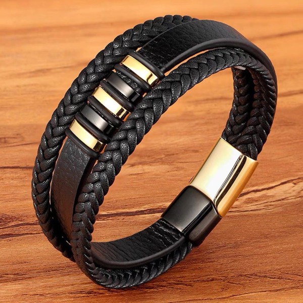 Handgjort flätat armband i läder - Perfekt passform