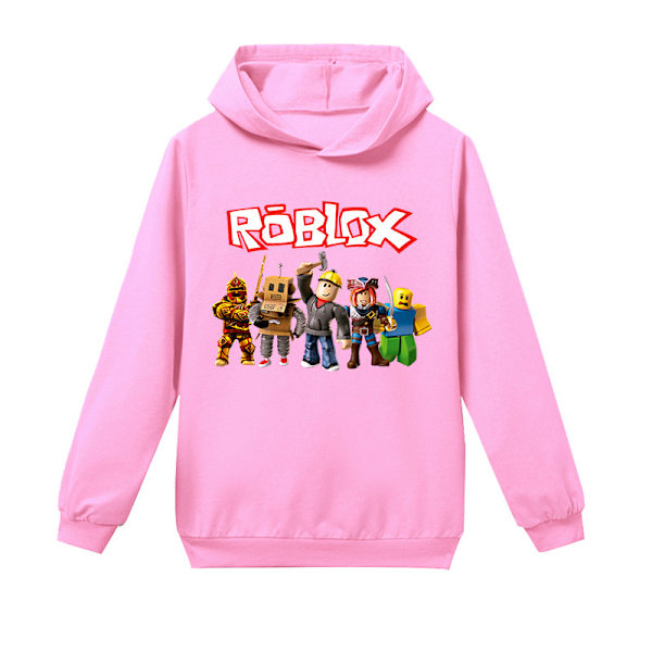 Roblox Hoodie för Barn Ytterkläder Tröja Rosa