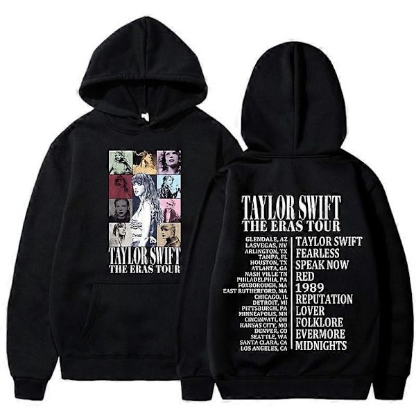 Unisex Huvtröja Taylor The Eras Tour - Pojk- och Flicksweatshirt, Midnight Album Swift Print, Dam- och Herrkläder, Huvtröja - Perfekt svart black 3XL