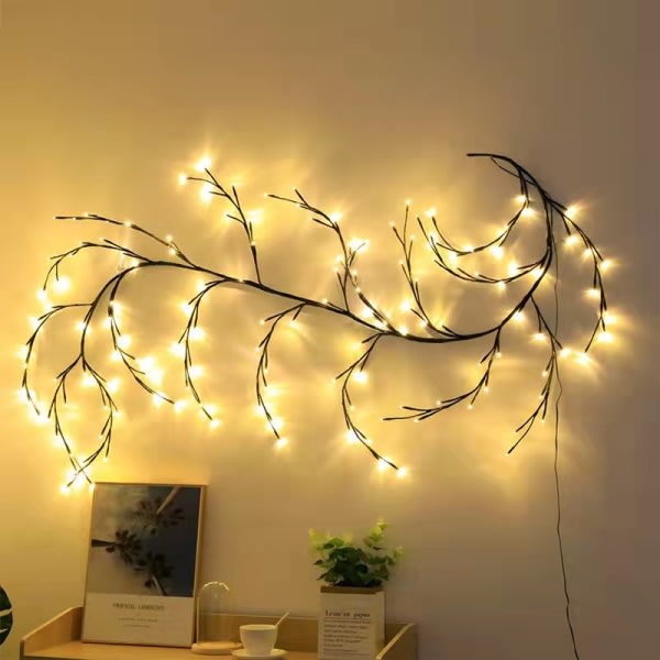 Hemgjord LED-gren rottinglampa - varmt ljus
