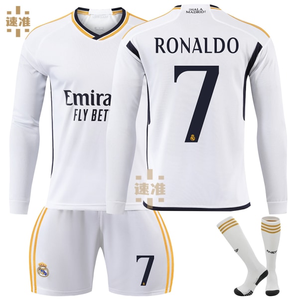 Mub- 2324 Real Madrid Långärmad Fotbollströja 7 Ronaldo S