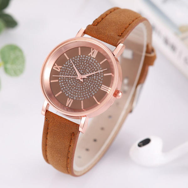 Klocka Quartz Armbandsur BRUN Brown