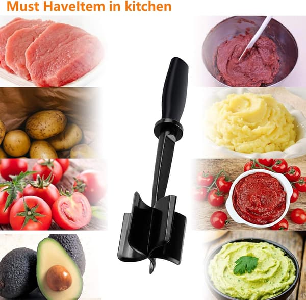 Multifunktionel kødhakker, hakker, snitter og blander til fremstilling af hakkebøffer, hakket kalkun og mere, non-stick overflade-FA-