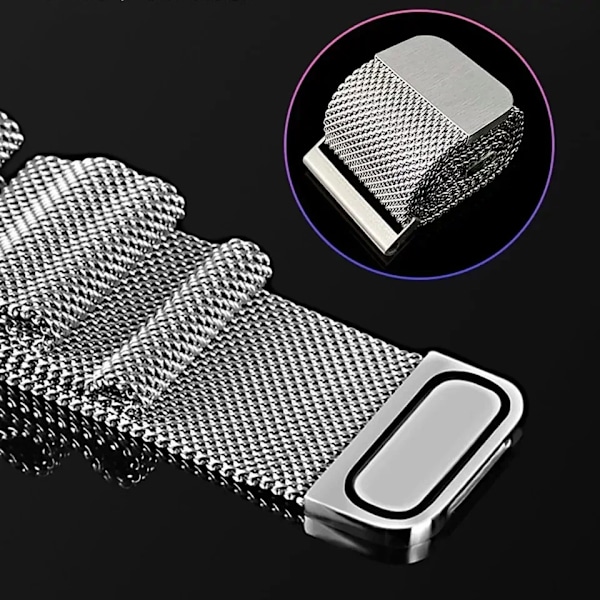 20mm/22mm Milanese armband för Amazfit GTS/4/2/2e/3/GTS2 Mini/GTR 47mm/GTR 4/3/ Pro Metallarmband Amazfit bip /U/S/lite rem Rosa-Lila 20mm Pink-Purple