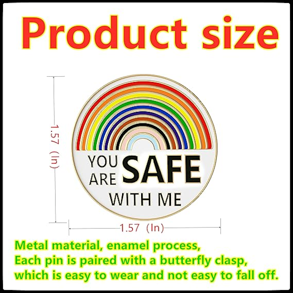 Du är säker med mig pins emalj knappnåls pinne regnbåge pride pin sjuksköterska läkare student brosch pin badge pin