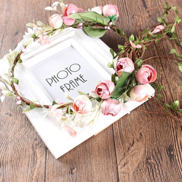 Boho Blomsterkrone Blomsterkrans Hovedbånd Blomsterkrone Krans