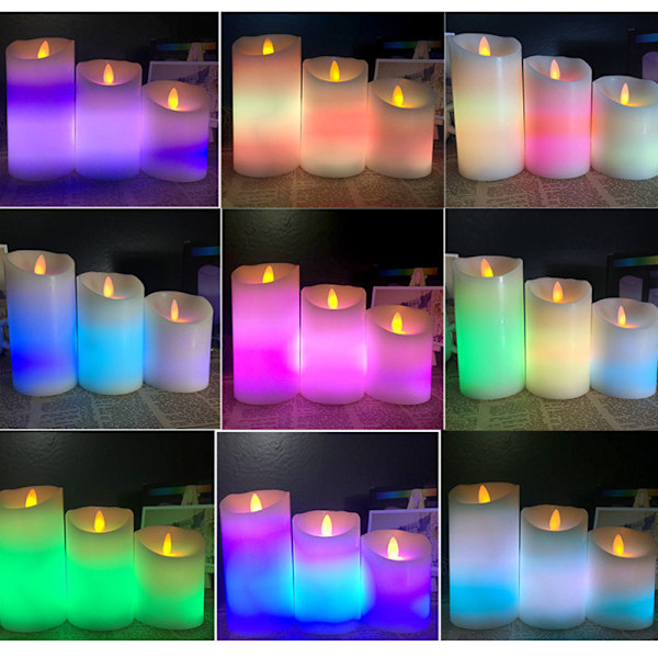 Fargeskiftende LED-lys med fjernkontroll, innebygd batteri, USB