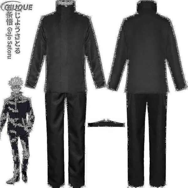 2023 - Anime Jujutsu Kaisen Gojo Satoru Cosplay Kostym Toppar Byxor Ögonlapp Halloween Fest Herr Uniform Peruker - Svart Paket 5 S Black Package 5