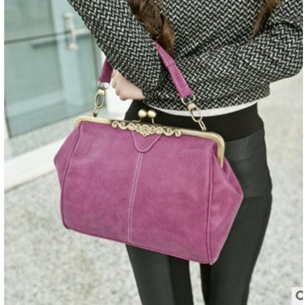 Dameskulderveske Retro Ny Dameskulderveske Bærbar Crossbody Matt Rose Red