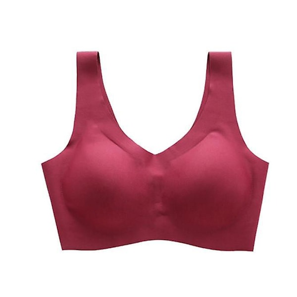 Dam BH Sömlös Vadderad Camisole Bandeau Tube BH med resår Red