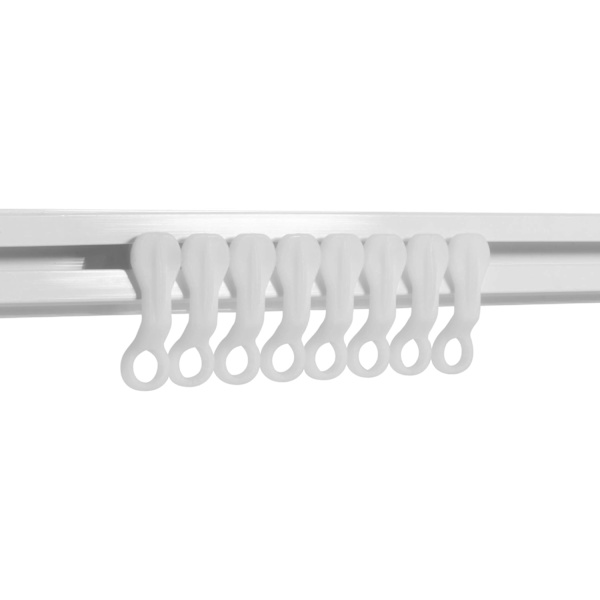 Glider Hooks Vita Plastgardin Haka, Pakke med 50-FA6-
