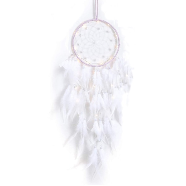 LED Dreamcatcher Håndlavet Fjer Dream Catcher Lys Op