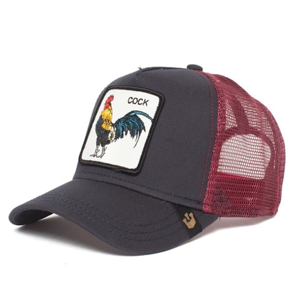 Mesh Animal Broderte Snapback Hat Kylling chicken