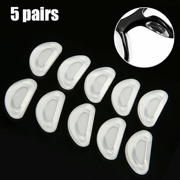 Halkskyddande silikon mjuka näspads för glasögon solglasögon glasögon 5pairs