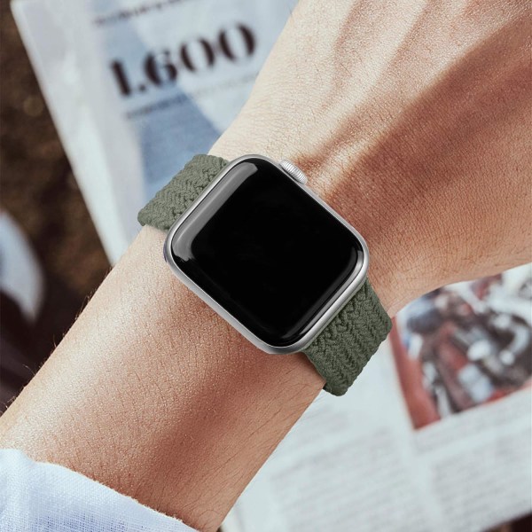 2-pak flettet Solo Loop Sport-reimer kompatibel med Apple Watch