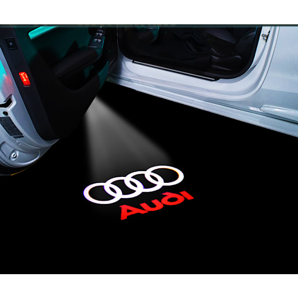 Lämplig til Audi Aodi velkomstlys A4LA5A6L atmosfærisk lys A7A8LQ3Q5Q7 dørlaserprojektionslys (2 pakker)