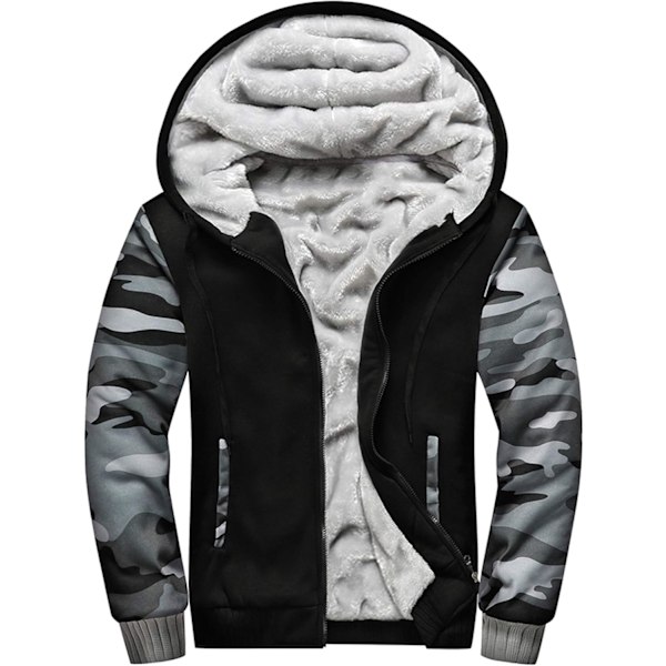 Herr Pullover Termisk Sherpa Fodrad Jumper Jackor Vinter Träning Fleece Hoodie Full Zip Ull Varm Tjock Rockar Ytterkläder 918grayblack