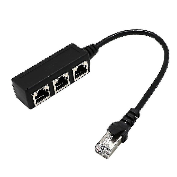 Rj45 Ethernet-kabelsplitter Netværksadapter Ethernet-splitter 1 til 3 kabeladapter