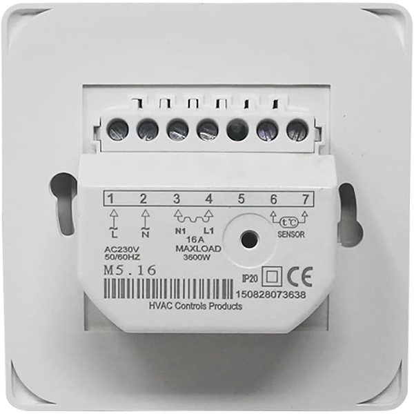 Manuel elektrisk gulvvarmetermostat med AC 220V 16A sonde, mekanisk gulvvarmetermostatkontrol