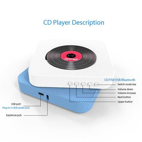 EFUTURE Multifunktionell CD / DVD-spelare Bluetooth-högtalare FM-FA-