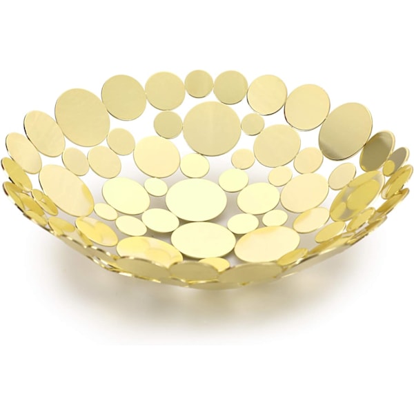 Guld bordplade frugtholder kurv metal frugt opbevaringsskål Kitc