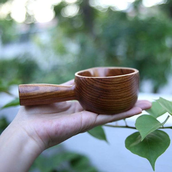 Trä Vatten Slev Japansk Stil Trä Slev för Vatten Bastu Trädgård Te
