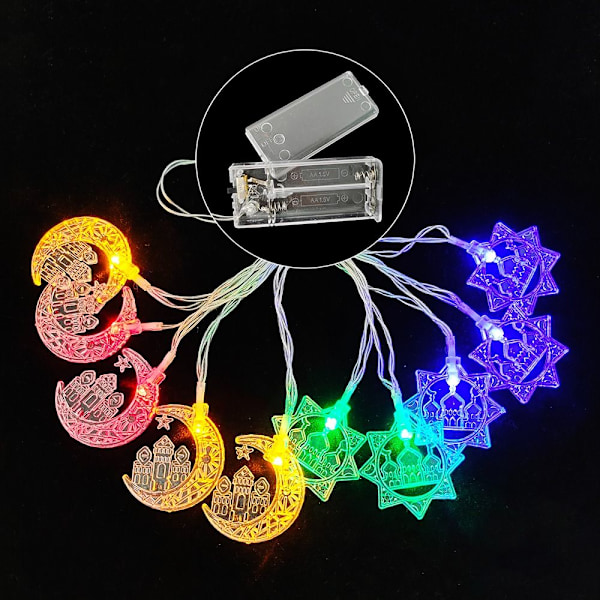 2m 10LED LED-lysstreng Ramadan-lanterne FLERFARGET 2M flerfarget multicolor Style 4