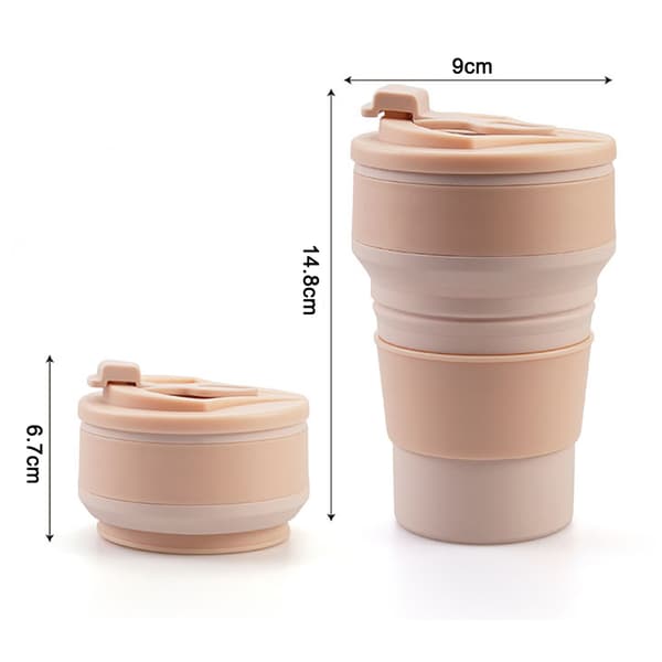 Sammenleggbar kaffekopp for reise Silikon sammenleggbart krus med-FA-