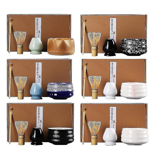 4st/set Traditionellt Matcha-set Bambukeramik Matcha-skål med vispBY 5