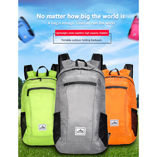 15L Vikbar Utomhusryggsäck Camping Resväska Skolväska Rose red