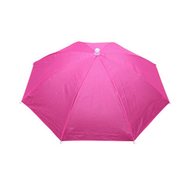 Vikbart paraply/solhatt med UV-skydd för camping rose red