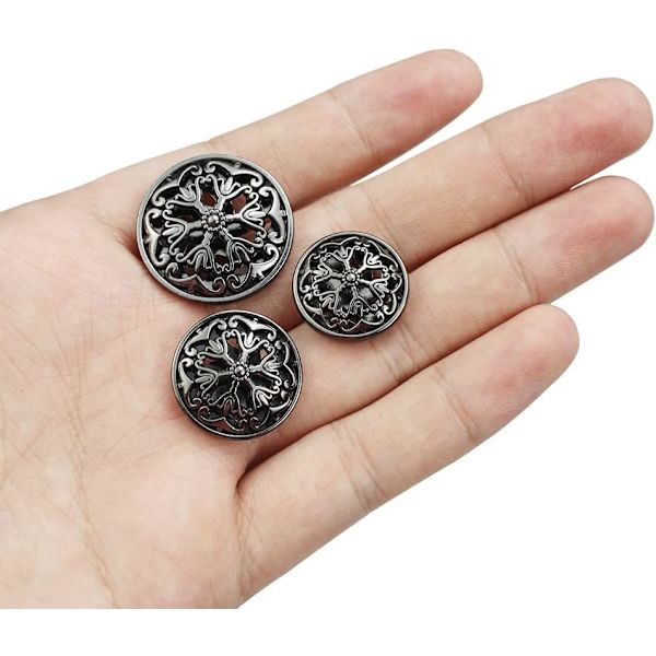 12 kpl 20MM Metallipainikkeita Painike Musta Ommeltava Metalli Tarvikkeet