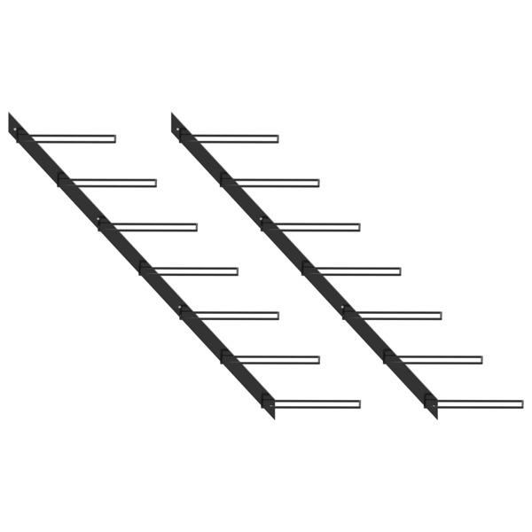 vidaXL Väggmonterat vinställ för 14 flaskor (2-pack) svart metall black 4100