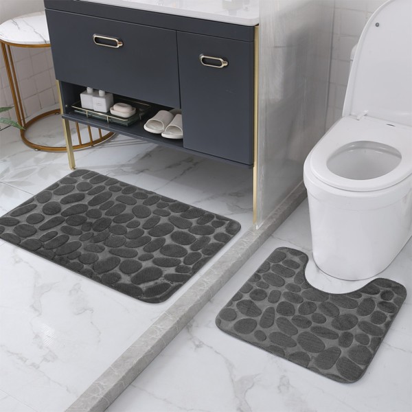 Set med 3 halkfria badmattor Andas badmattor av memory foam