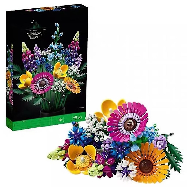 Byggeklodser, Blomster, Evighedsblomster, Dekorative Buketter, Sammensatte Pigepynt, Modelleksager, Valentinsdag Gaver Stil 2