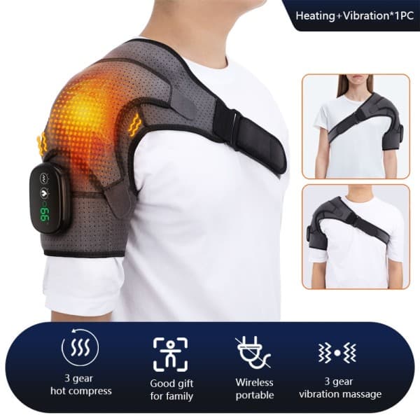 Elektrisk skuldermassage med varme, vibration og støtterem-FA-