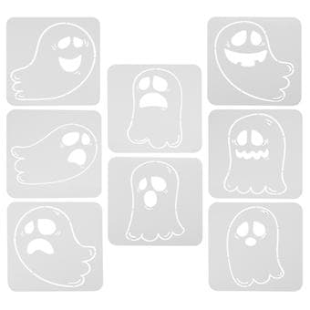 8 stk. Halloween spøgelsesmaling stencils til dekorationer-FA-