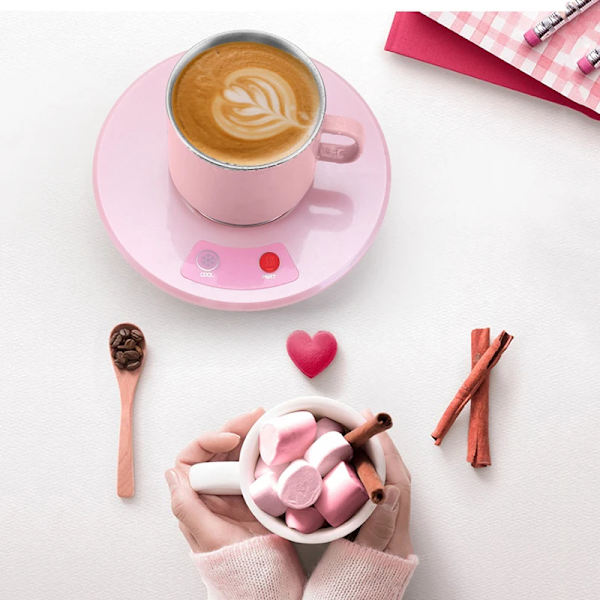 Smart Kyla Värmeunderlägg Elektrisk Kaffe Mjölkvärmare Kopp Rosa pink 16.8*16*41cm