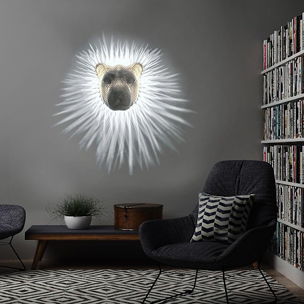 3D Kreativ Vegglampe 3D Ørn Vegglampe 3D Løve Vegglampe 3D Ugle Vegglampe lion