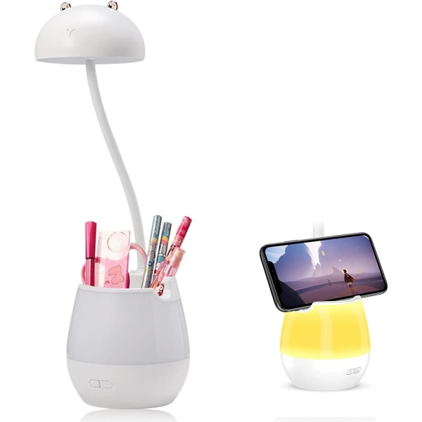 2 i 1 LED-skrivebordslampe + nattlys, 5 lysstyrkenivåer