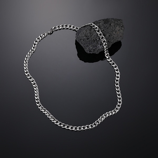 Miesten muoti kaulakoru, kaulaketju, miesten ketju, tarvikkeet, titaaniteräs, kuubalainen linkkiketju 3.5mm Width 60cm