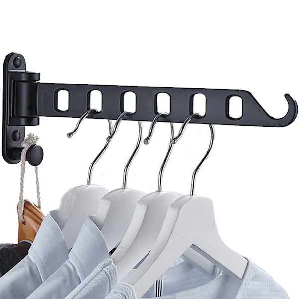 Foldbart Tøjstativ Væghængt Teleskopisk Tøjstativ Hvid white 2pcs