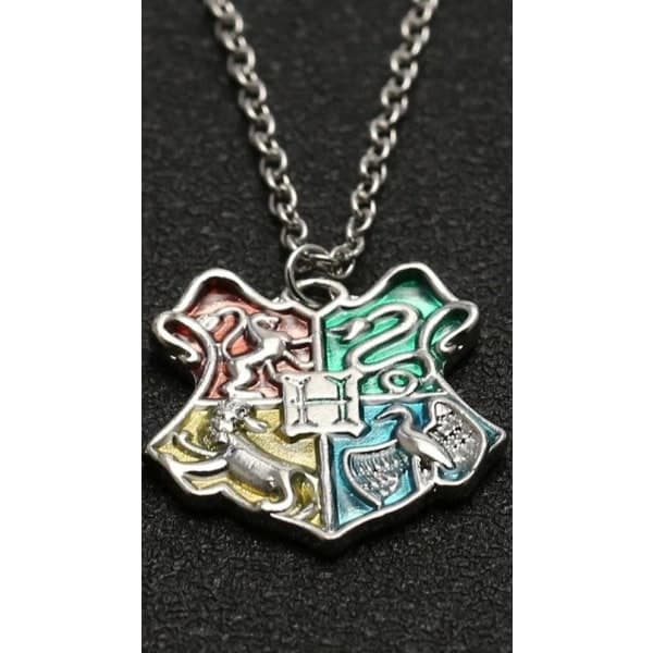 Harry Potter-halsband - Hogwarts vapensköld/sköld/vapen silver-FA-