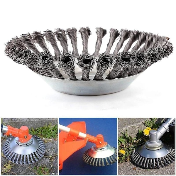 Stålbørste Flise Rengøring 20cm Multifunktionel Trådhjulsbørste silver 914