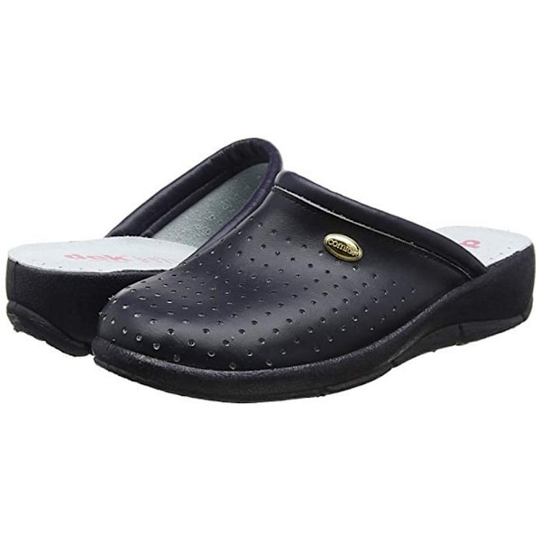 Dek Dame/Dame Skinn Clogs 38 EUR Marineblå Navy Blue 38 EUR