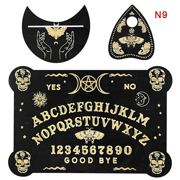 Ouija Boa - Trägraverad magisk tavla för spådom med pendel - Perfekt 9
