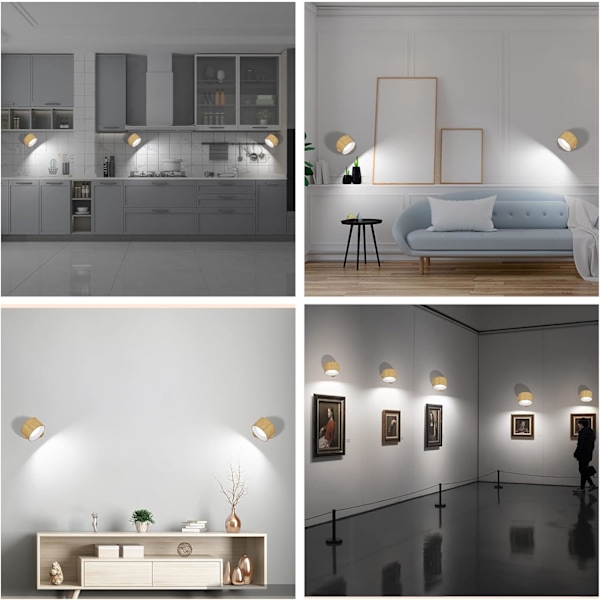LED-vegglampe, veggmontert lampe med oppladbart batteri