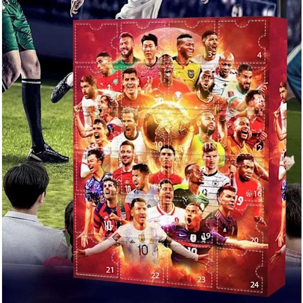 Korkealaatuinen MM-adventskalenteri 2024 MM-adventskalenteri Joulu Blind Box Messi, Salah, Mbappe, Cristiano Ronaldo jne. 6